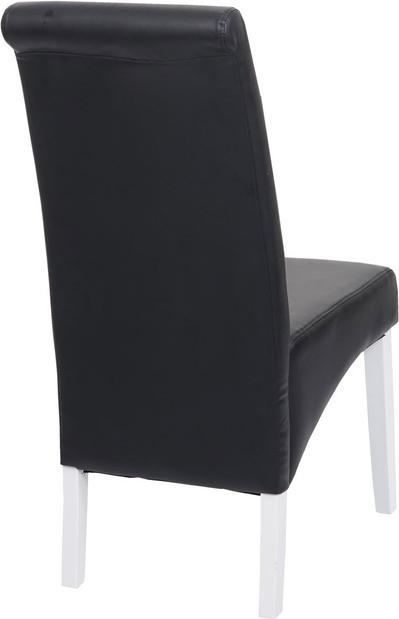 Immagine prodotto Swisshandel24 2x Sedia da pranzo Poltrona Sedia M37 - Pelle, Nero, Piedi bianchi