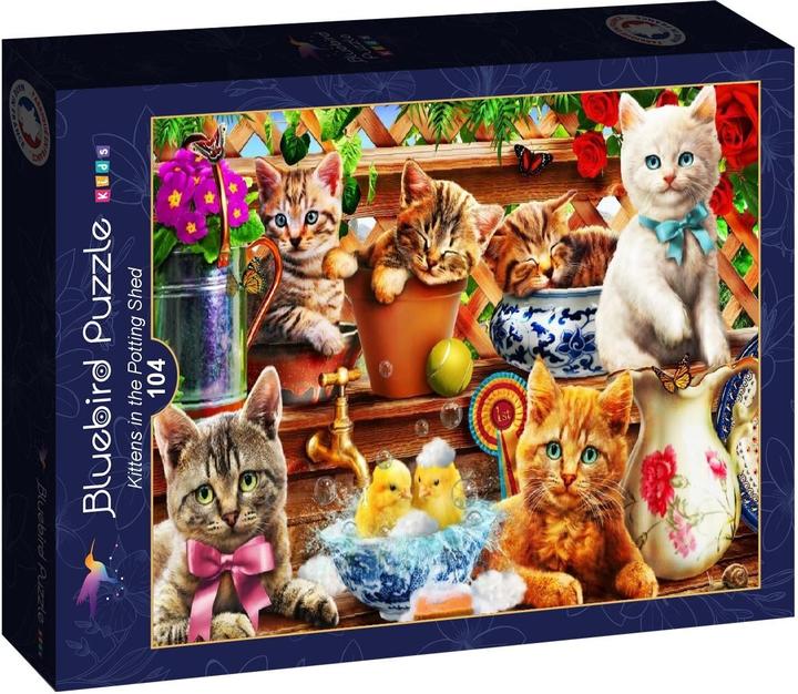Actual product image Bluebird Puzzle 104 pieces Kittens in the Potting Shed (104 pieces)