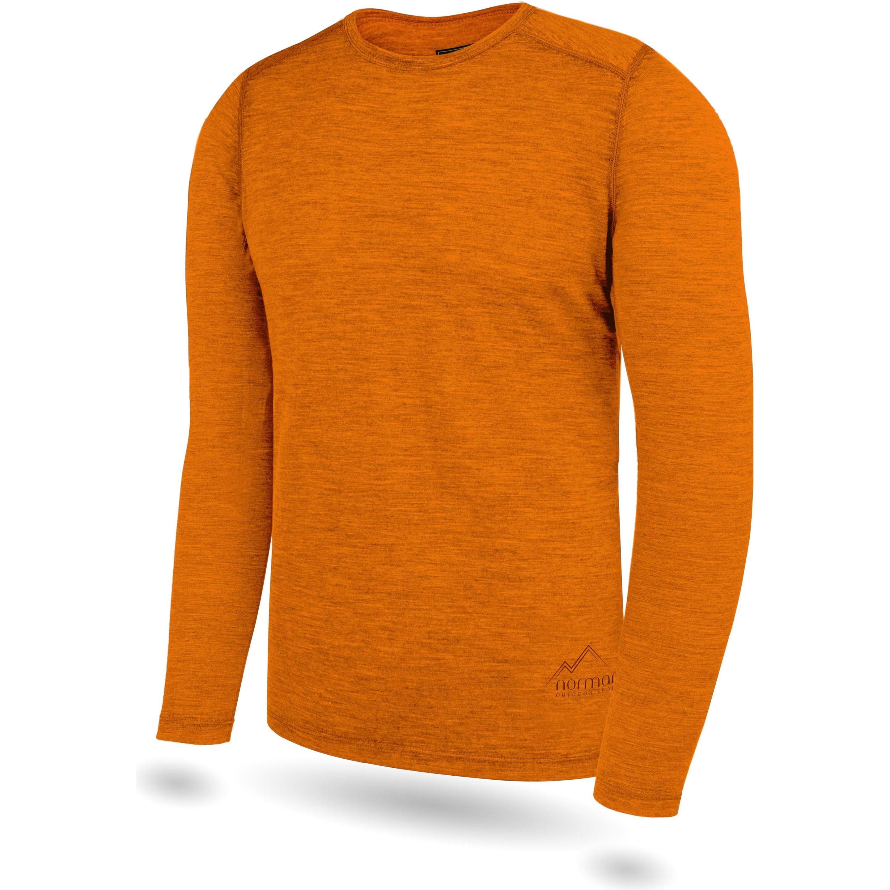 Thumbnail - Normani, Herren, Funktionsshirt, Herren Merino Langarm Melbourne (3XL), Orange, 3XL