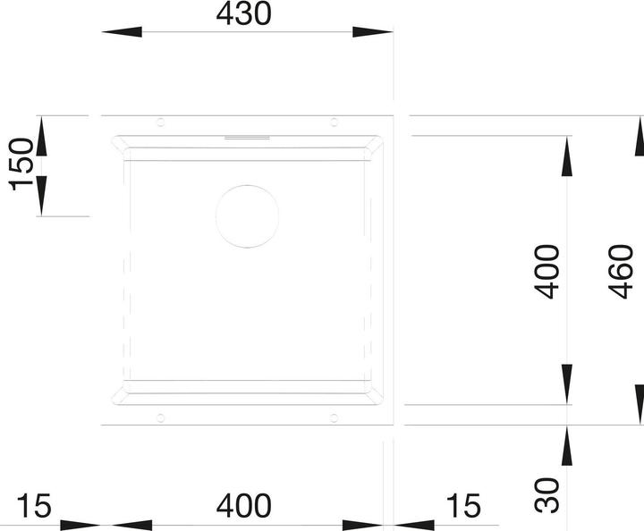 Produktbild Blanco Subline 400-U (Unterbauspüle, 46 cm, 43 cm)