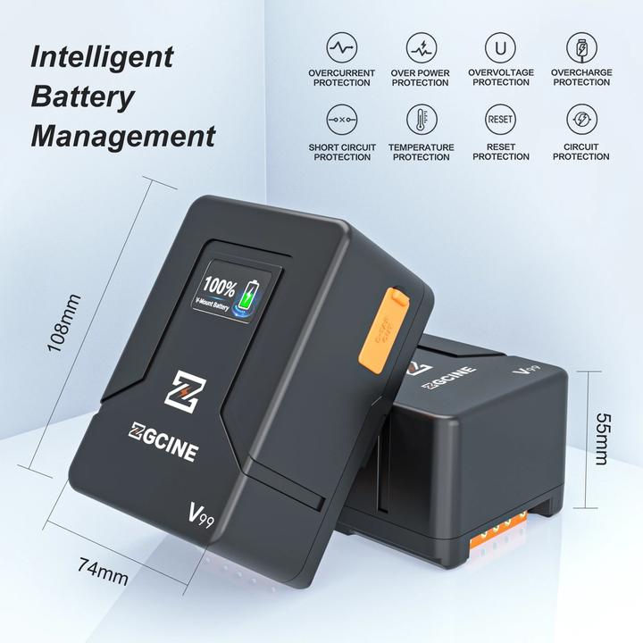 Actual product image ZGCine V-Mount Battery 99WH V-Series (ZG-V99) (27ZGV990000000) (Camera battery)