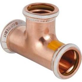 Geberit, Rohrverbindungstechnik, Trójniki Mapress Kupfer Gas równoprzelotowy 15mm (34528) (Pressverbindung)