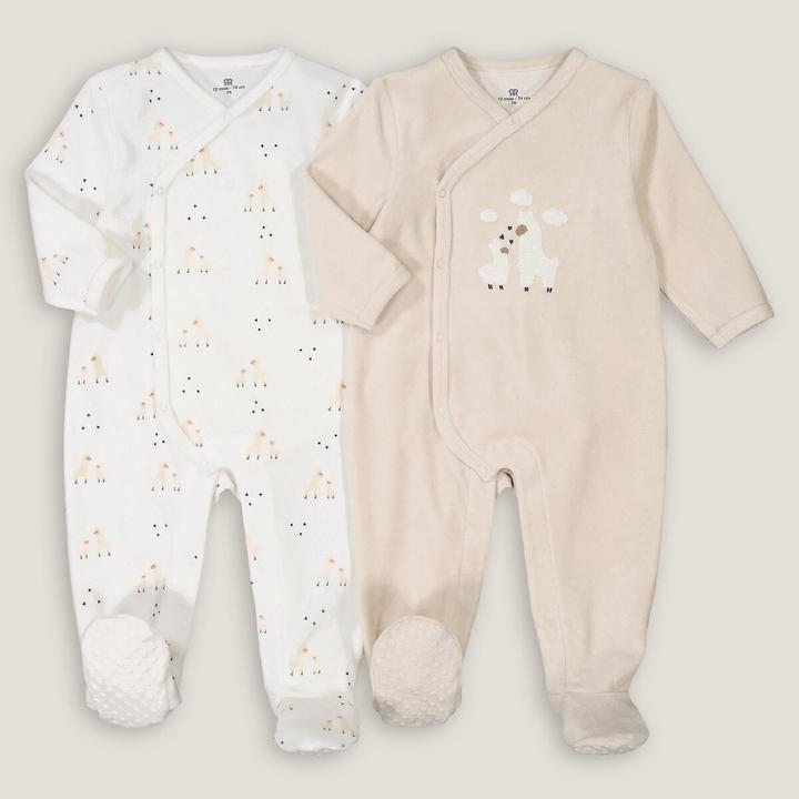Produktbild La Redoute Collections 2er-Pack Samt-Strampler mit Lama-Motiven (45)