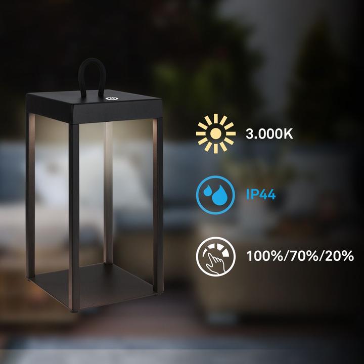 Produktbild Briloner Akku LED Tischleuchte, Schwarz (450 lm)