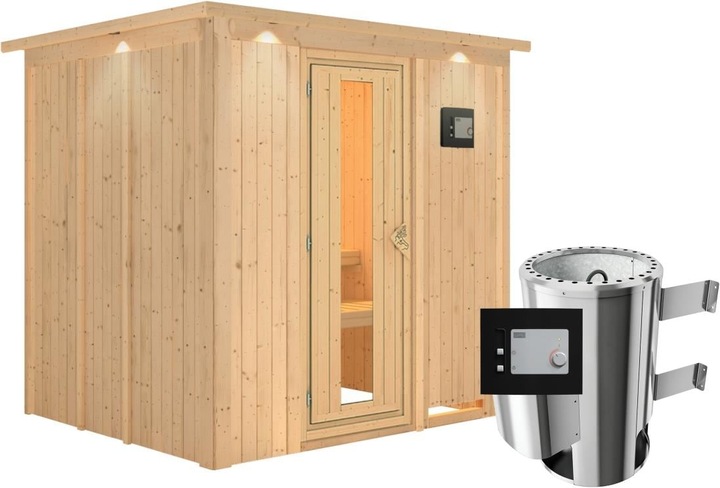 Actual product image Karibu Daria with roof wreath (Plug & Play 3.6 KW external control)