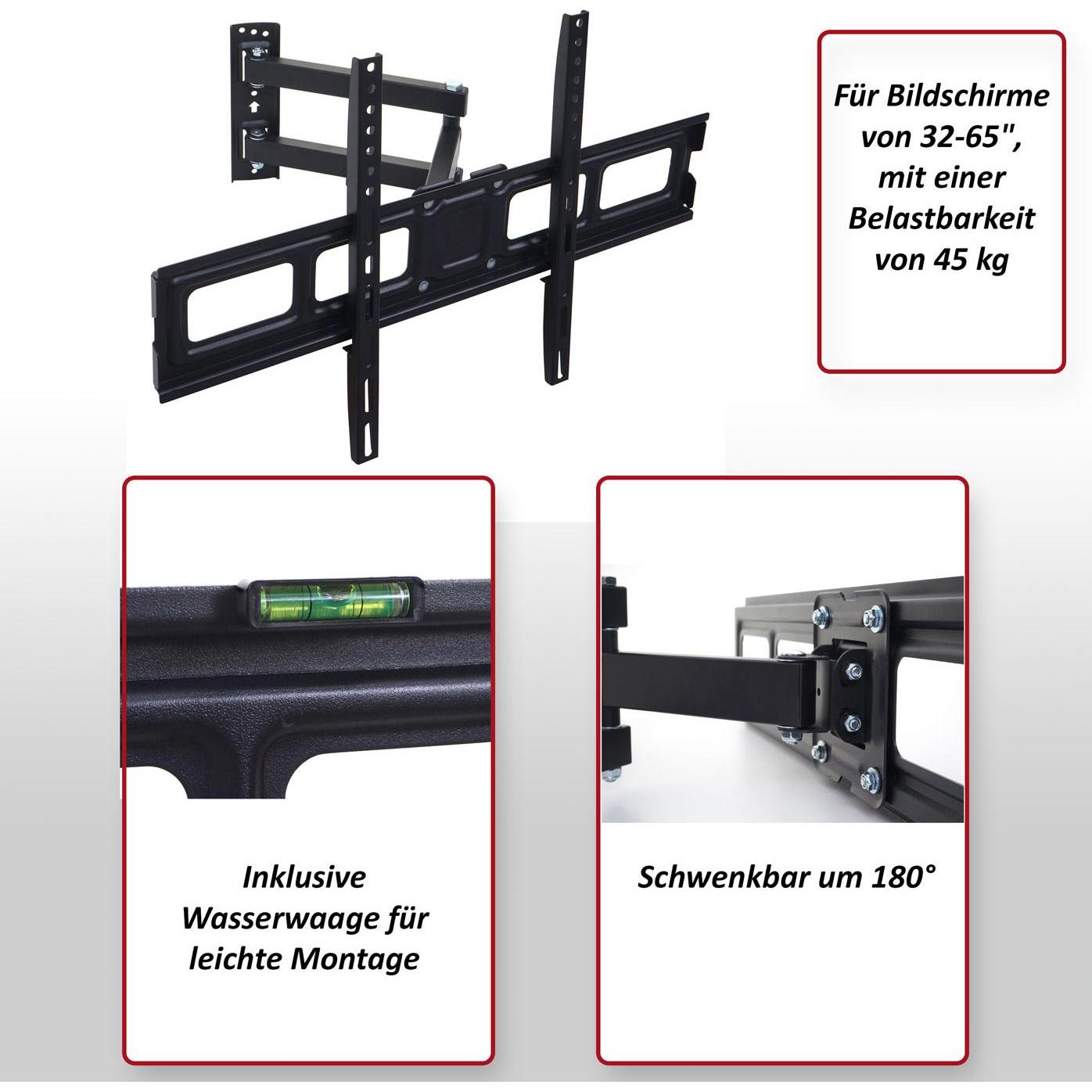 Thumbnail - MCW C94 (Wand, 65", 45 kg), TV Wandhalterung, Schwarz