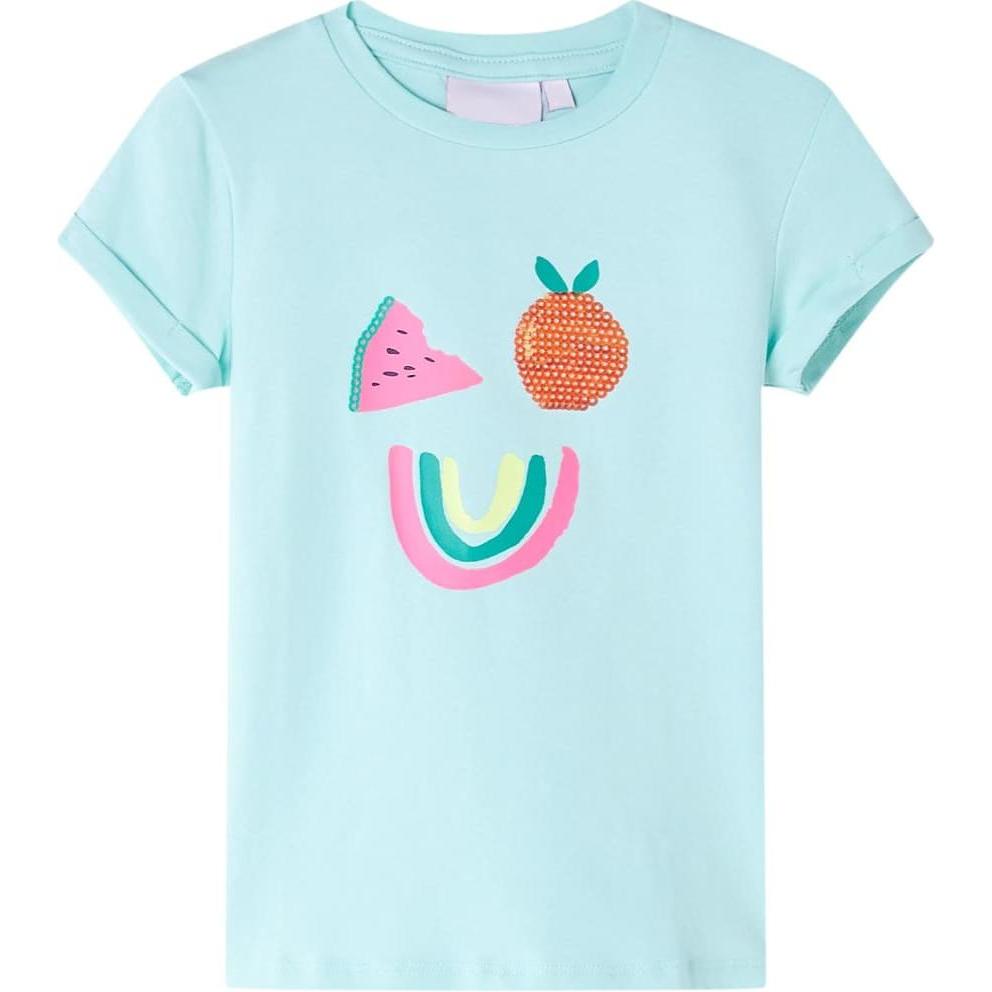 VidaXL, Jungen, Shirt, Kinder-T-Shirt Hellblau 104,Material: 95 % Baumwolle. 5, Grün, (104)