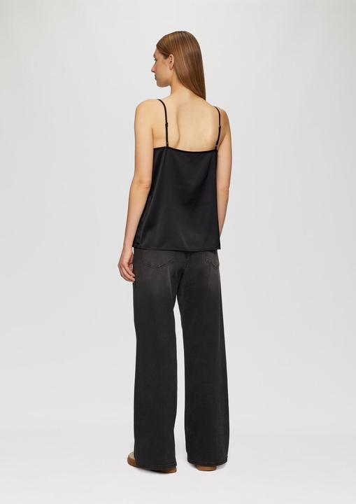 Immagine prodotto s.Oliver Bluse Satin-Top mit Spitzen-Detail (38)