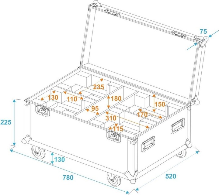 Produktbild Roadinger Flight 4x THA40 PC Rollen (Universal)