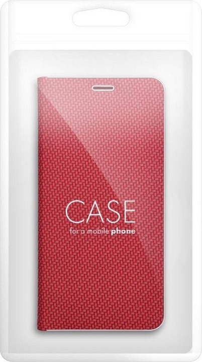 Produktbild OEM Book case LUNA Book Carbon for Xiaomi Redmi 13C / POCO C65 red (Xiaomi Poco C65, Xiaomi Redmi 13C)