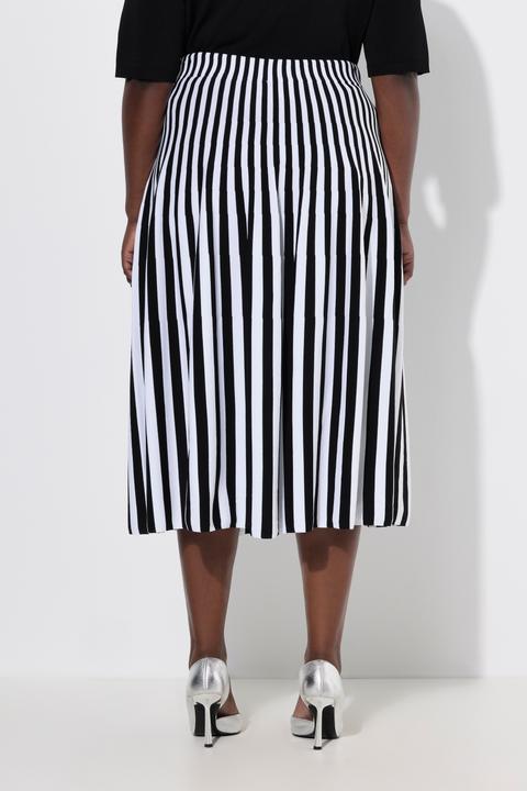 Immagine prodotto Ulla Popken Gonna midi di maglia dal taglio svasato con righe e cintura elastica (54)