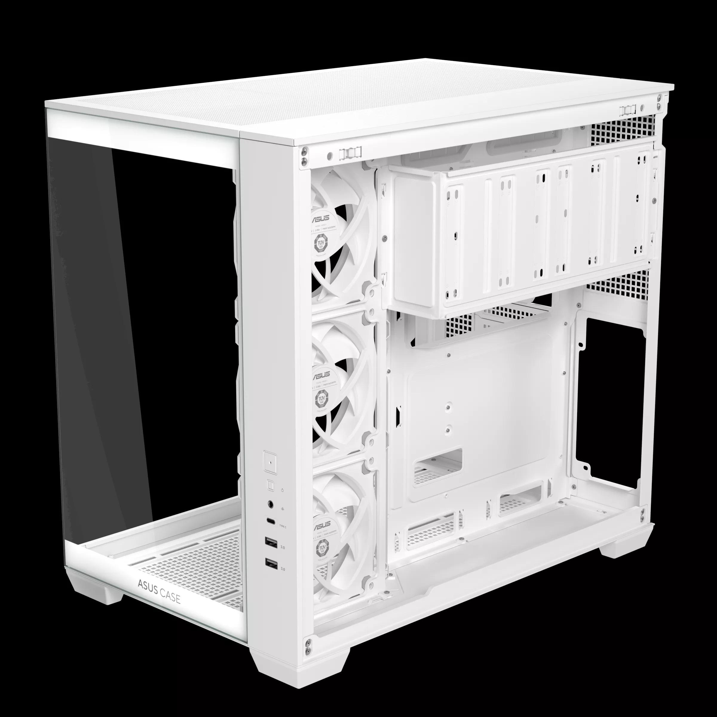 ASUS Obudowa A32 PLUS TG ARGB WHITE (ATX, Micro ATX (mATX), Mini-ITX), PC Gehäuse, Weiss