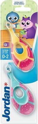 Jordan Step By Step Toothbrush For Children 0-2 Years Soft 2Pcs (Extra weich, 2 x)