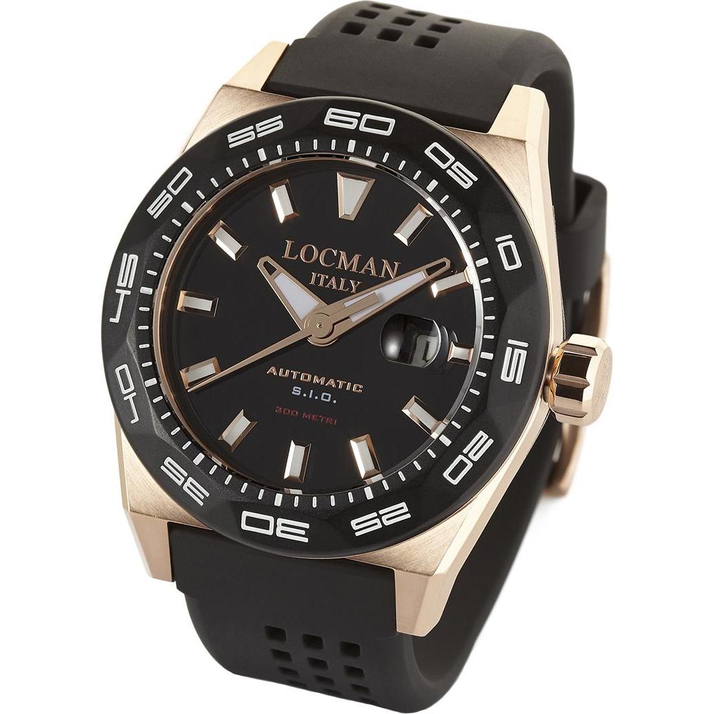 Thumbnail - Locman, Armbanduhr, Italy Herrenuhr Stealth Automatik schwarz/rosé PVD Ref. 0215, Schwarz, (Analoguhr, 46 mm)
