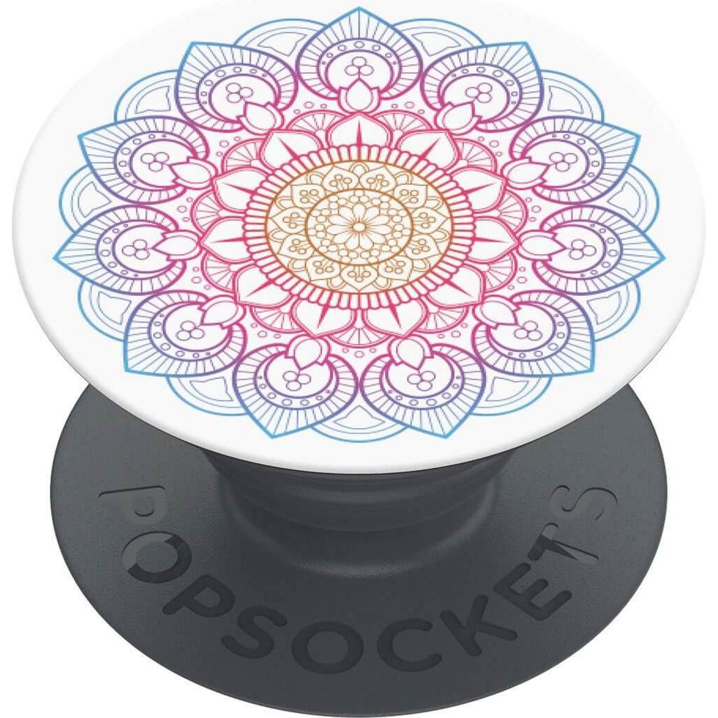 PopSockets PopGrip Basic Rainbow Mandala, Smartphone Halterung, Mehrfarbig