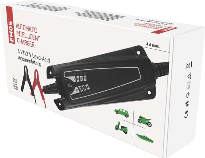 Immagine prodotto Emos Caricabatterie per auto 6/12V 4A (12V, 6V, 4 A)