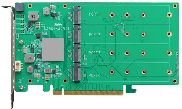 Image du produit HighPoint Adaptateur de bus hôte Rocket 1504 PCI-Ex16v4 - 4x M.2 NVMe
