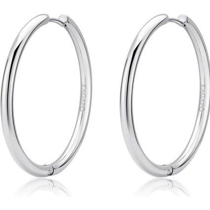 Sagapo, Ohrringe, S'AgapÃµ - Chunky SHK75 steel hoop earrings, (Edelstahl)