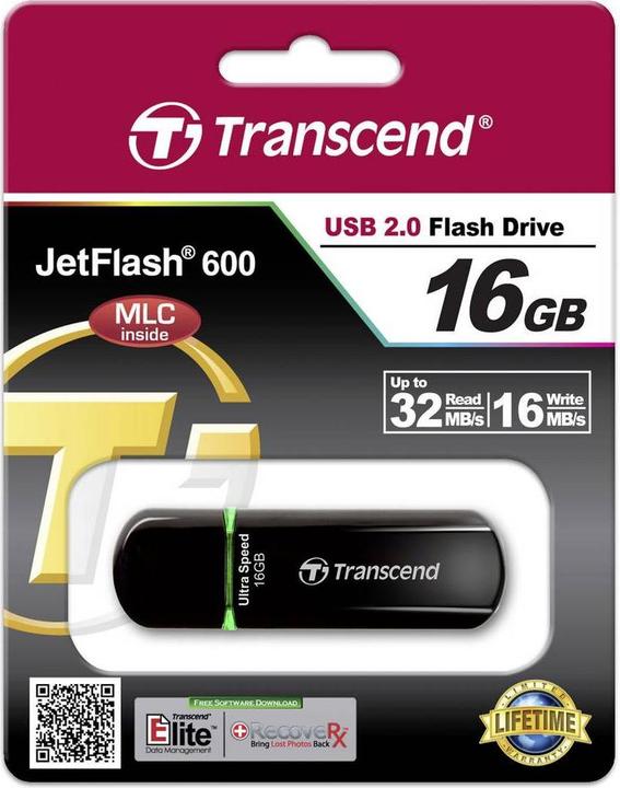 Produktbild Transcend JetFlash 600 (16 GB, USB-A)