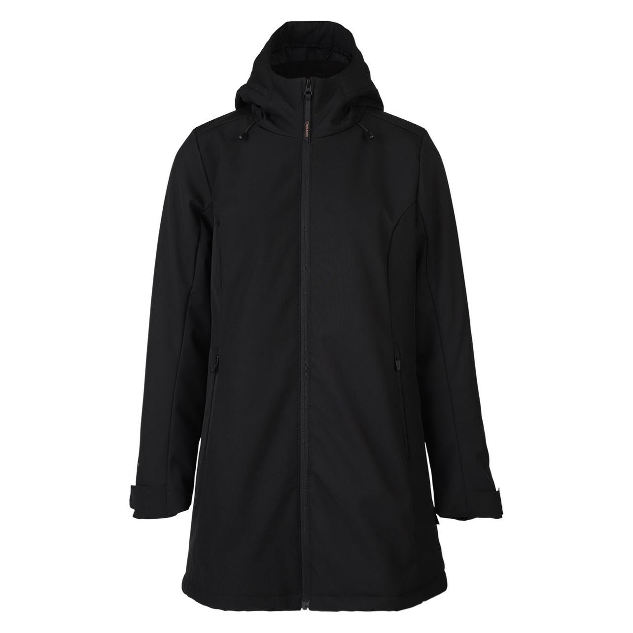 Brunotti, Vrouwen, Outdoor Jassen, Melle Dames Long Softshell Jas - Zwart - Xl (Xl), Zwart, Xl