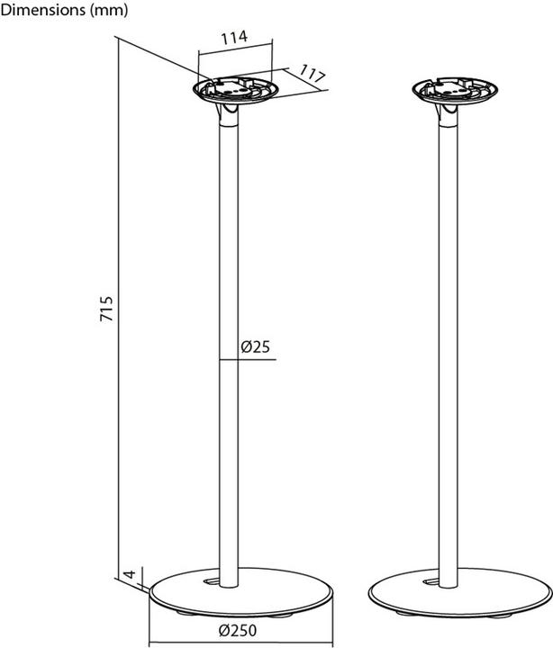 Actual product image Goobay Speaker stand Modern Era 1 Base (Stand, Wall installation)
