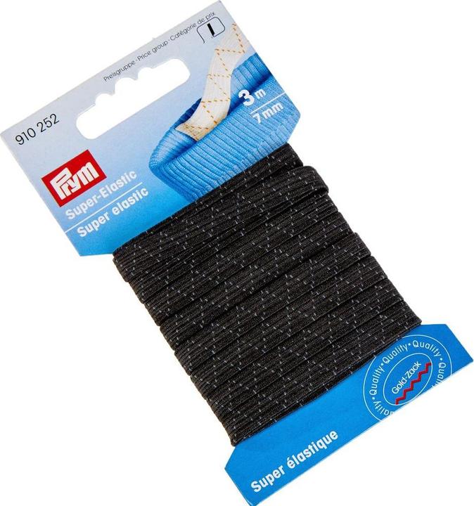 Image du produit Prym Super-élastique, noir 7 mm, carte 3 m
