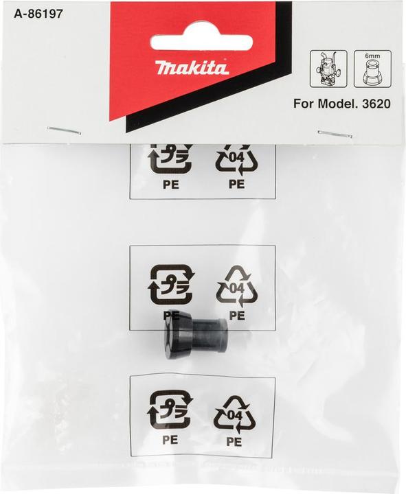 Actual product image Makita Collet 6 mm ( A-86197 ) for DRT 50 / M 3601 / RP 0900 / RT 0700 router