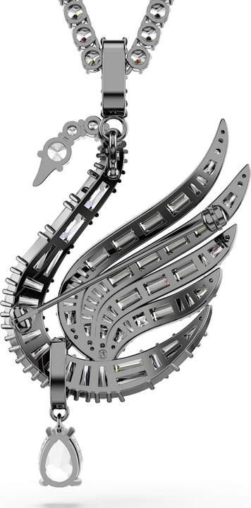 Produktbild Swarovski Swan Vienna Halskette und Brosche Schwan Weiss Rutheniert (Swarovski Metall, 42 - 47 cm)