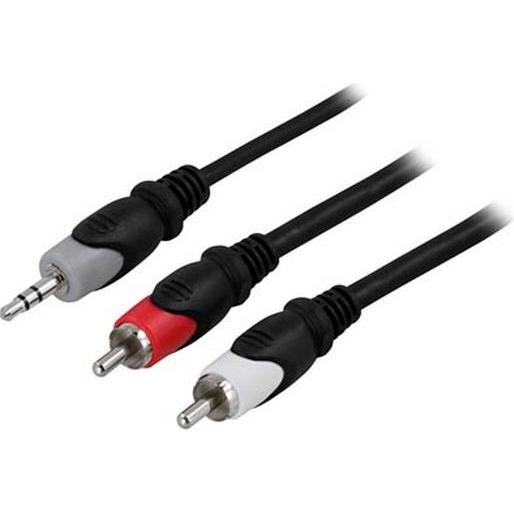 Deltaco MM-144 - 3.5mm - 2 x RCA - 15 m - Mehrfarben (15 m, 3.5mm Klinke (AUX)), Audio Kabel