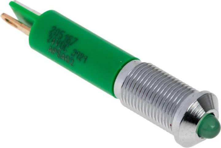 Produktbild RS PRO LED erhaben 6mm chrom 24Vdc grün