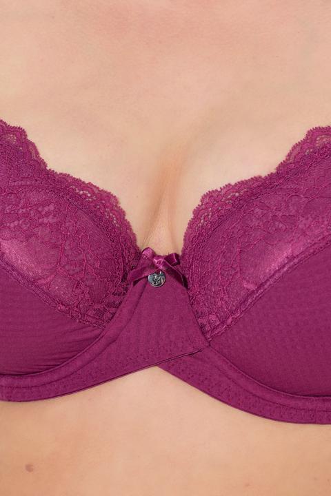 Produktbild Ulla Popken Bügel-BH, Jacquard, Spitze, Softcups, Cup B - G (90 F)