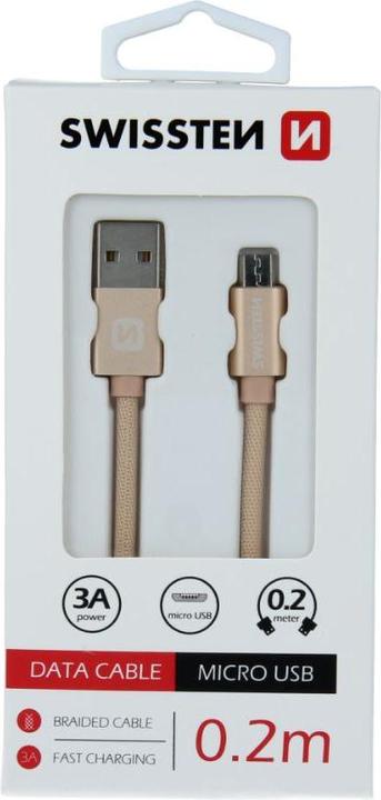 Produktbild Swissten Datenkabel Textil USB / Micro-USB 1.2 M (1.20 m)