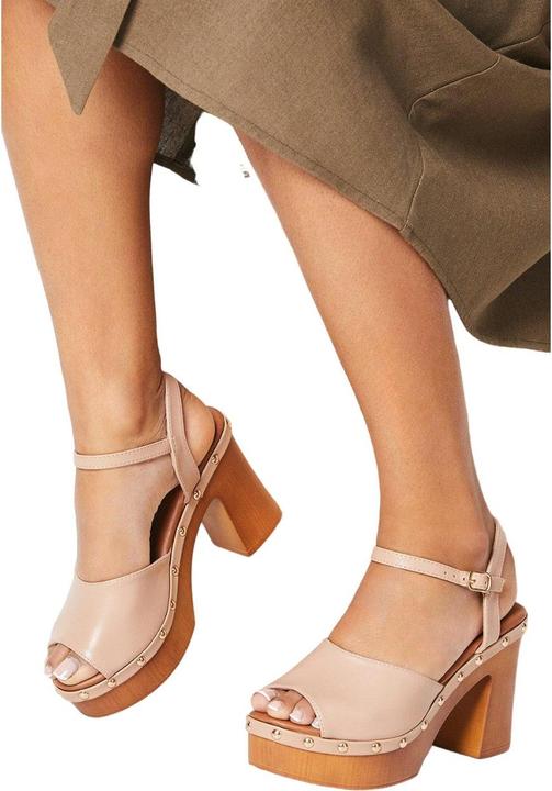 Immagine prodotto FAITH Donna/Ladies Evie - Sandali con borchie in ecopelle con tacco medio a blocco (37)
