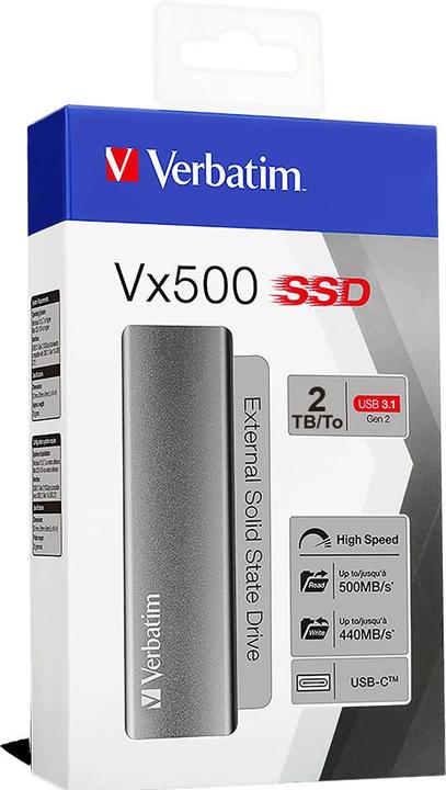 Productafbeelding Verbatim Store n Go Vx500 2TB SSD USB 3.1 47454 (2 TB)