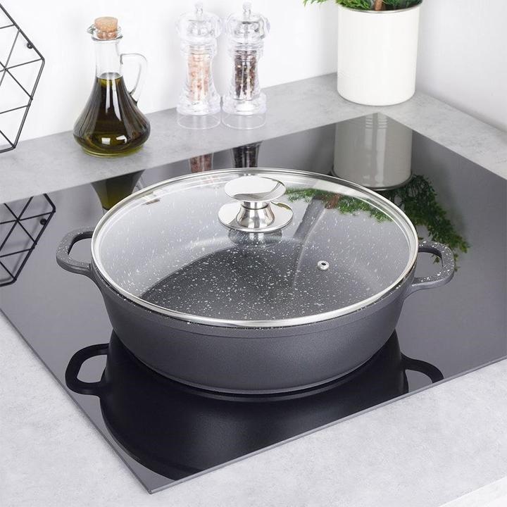 Immagine prodotto Orion GranitBratpfanne mit Glasdeckel28 cm (Padella per friggere, Alluminio, 28 x 14 cm)