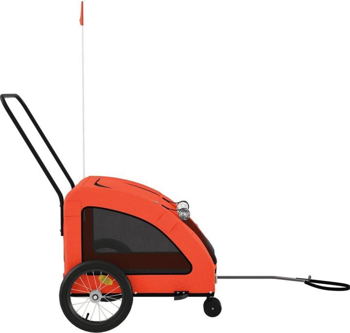 Produktbild vidaXL Fahrradanhänger für Hunde Orange Oxford-Gewebe und Eisen