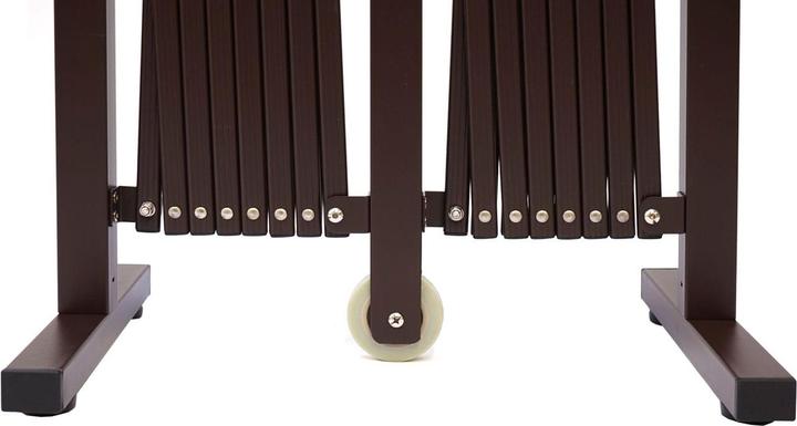 Image du produit Swisshandel24 Barrière, garde-barrière, séparateur de clôture à ciseaux, aluminium extensible, marron - hauteur (31 cm)