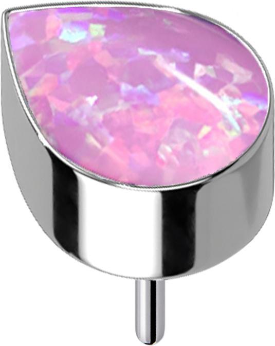 Image du produit Star Piercing Threadless argent avec goutte opale rose (sans laiton, Titane)
