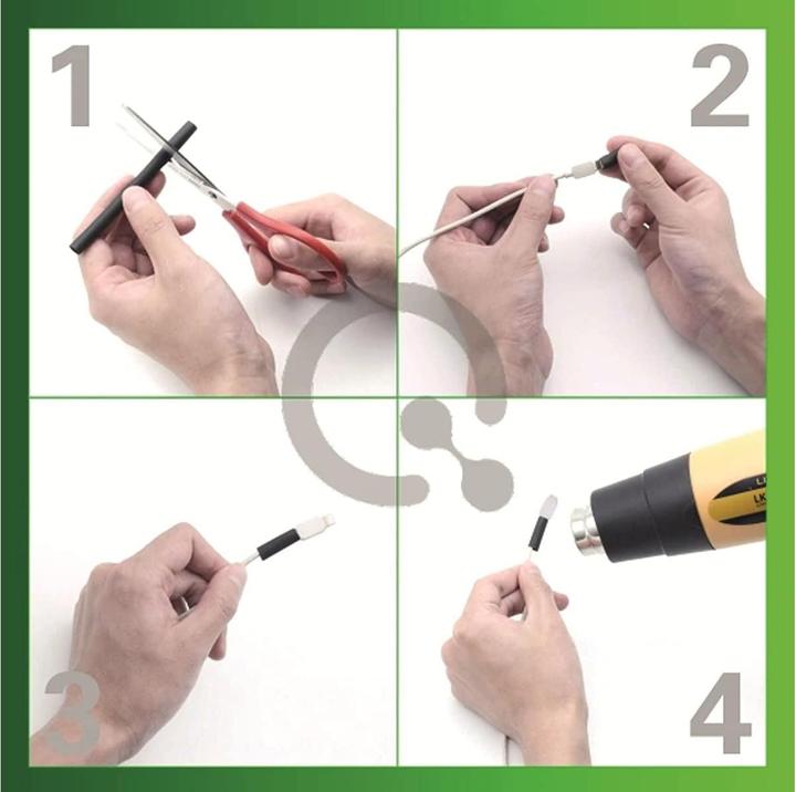 Actual product image Quadrios Heat shrink tubing set, 1810CA006, 3:1, Transparent, PE, with internal adhesive (100x)