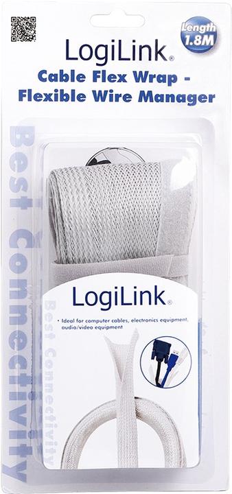 Produktbild LogiLink Kabelbündel-Gewebeschlauch, grau (Kabeldurchlass, 180 cm)
