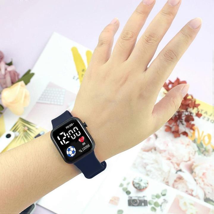 Image du produit Cbx Fashion LED montre numérique avec bracelet en silicone 12 heures d'affichage noir (37 mm)