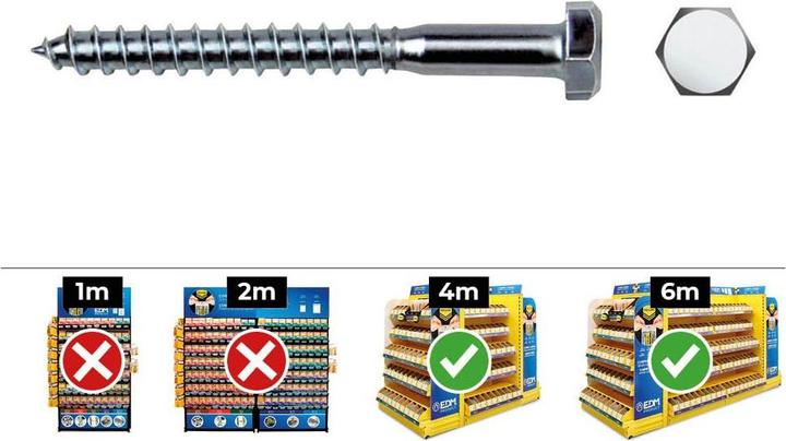 Actual product image Celo Wood construction screw DIN 571 8x80mm SW 13 Galvanised 48 mm (100 Screws per piece)
