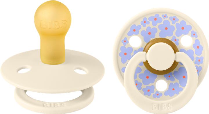Bibs Studio Nuggi Colour 2 PACK Latex Round 0-6m Jasmine Ivory Mix (2x, 0 - 6 Months)