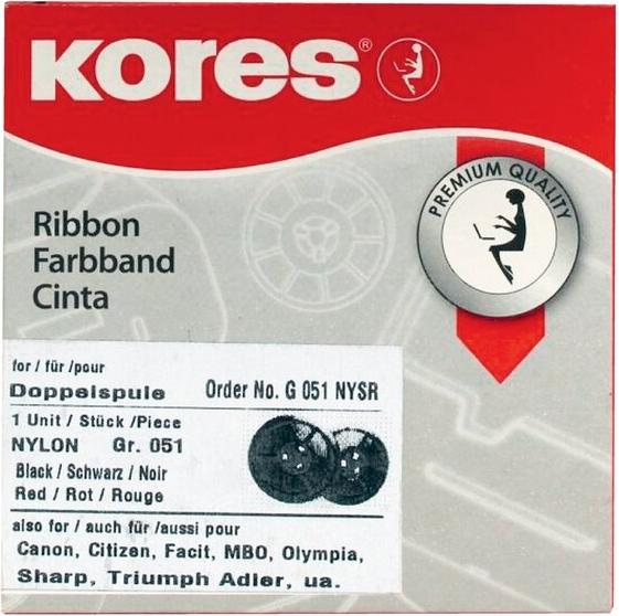 Produktbild Kores Farbband Nylon schwarz/rot (1.30 cm, Schwarz, Rot)