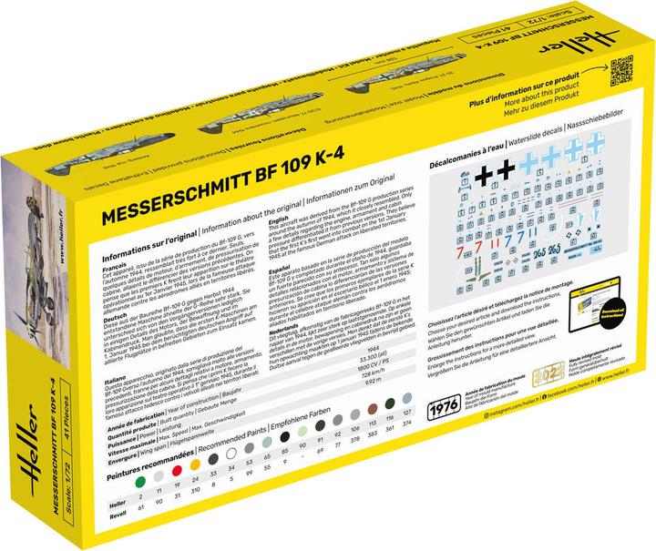Nährwerte und Zutaten Heller STARTER KIT Messerschmitt Bf 109 K-4