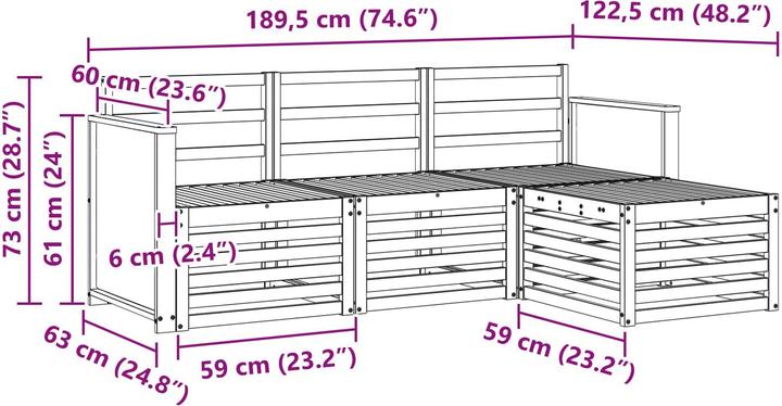 Produktbild vidaXL Outdoor-Sofa