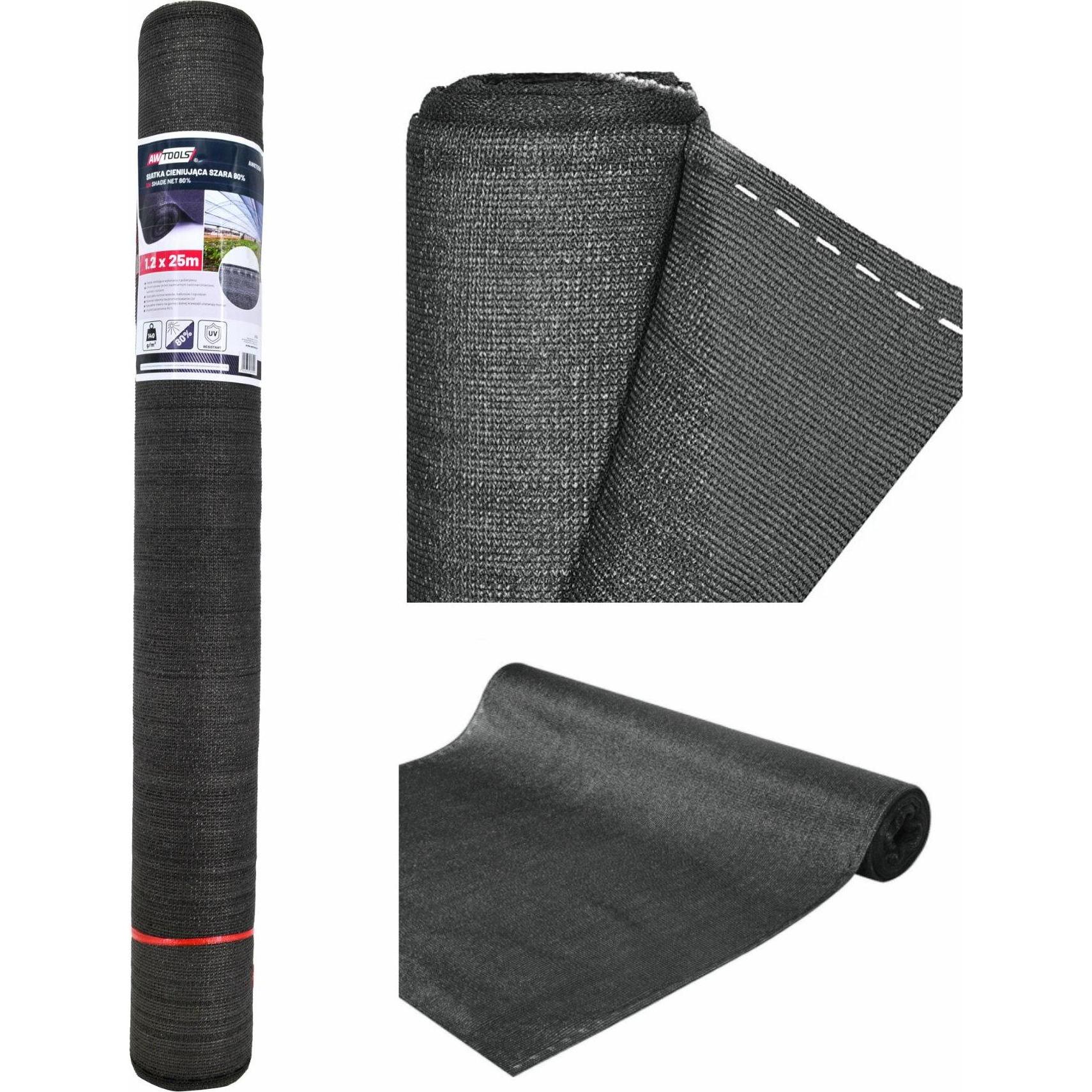 Awtools, Gartenzaun, SIATKA CIENIUJĄCA 140g 1,2*10m SZARA UV 80%