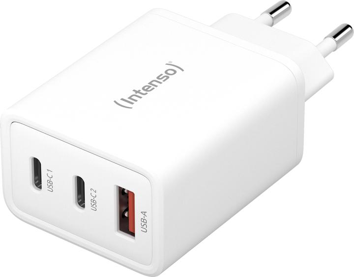 Actual product image Intenso 1x USB-A to 2x USB-C GAN adapter white (65 W)
