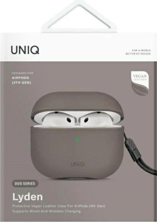 Actual product image Uniq case Lyden DS AirPods 4 flint grey (Headphone sleeve)