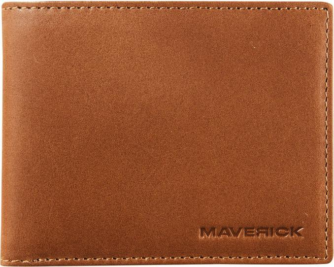 Actual product image Maverick New Men porte-dollar compact cuir RFID avec fermeture éclair, cognac